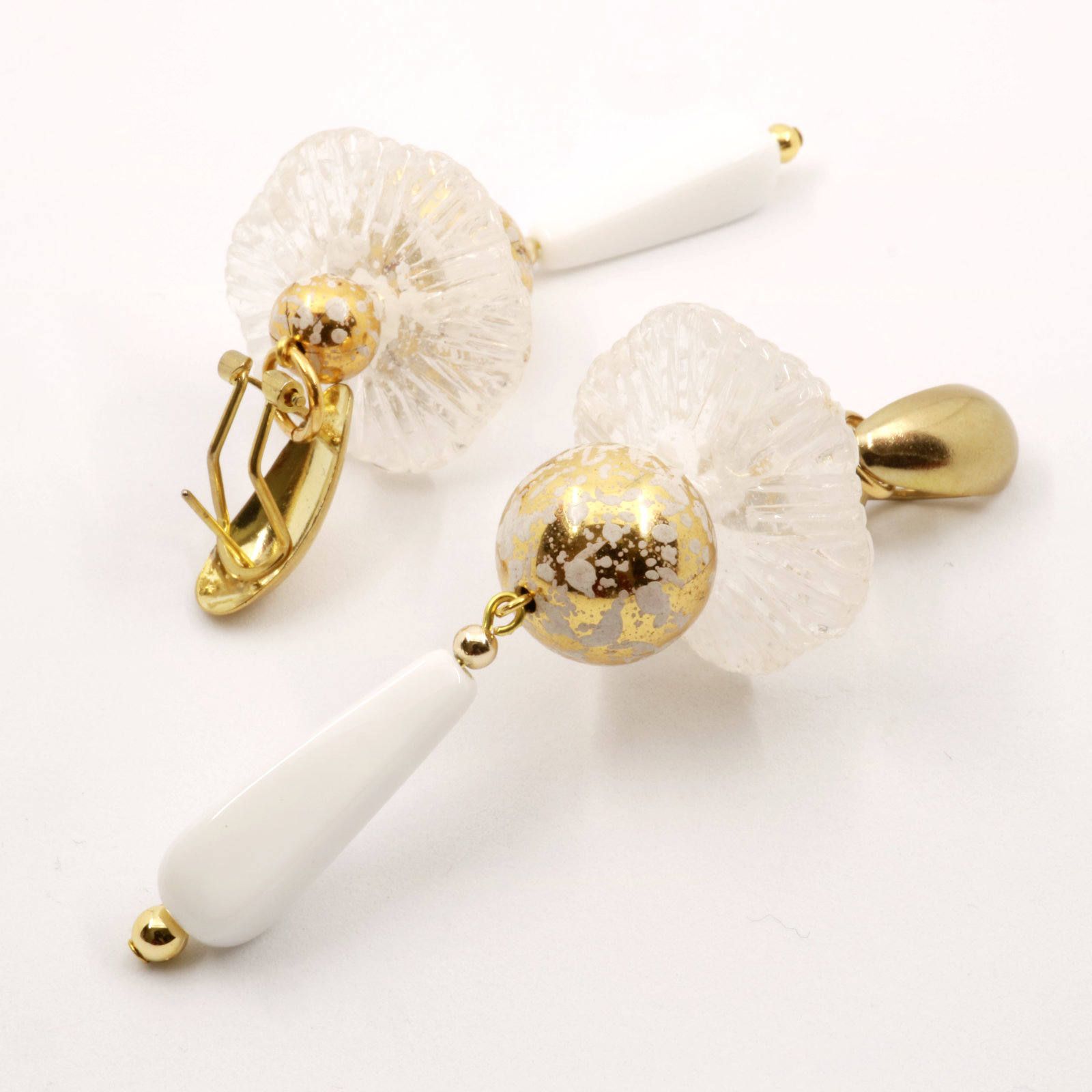 「ブラブラ花箔」ピアス フランス