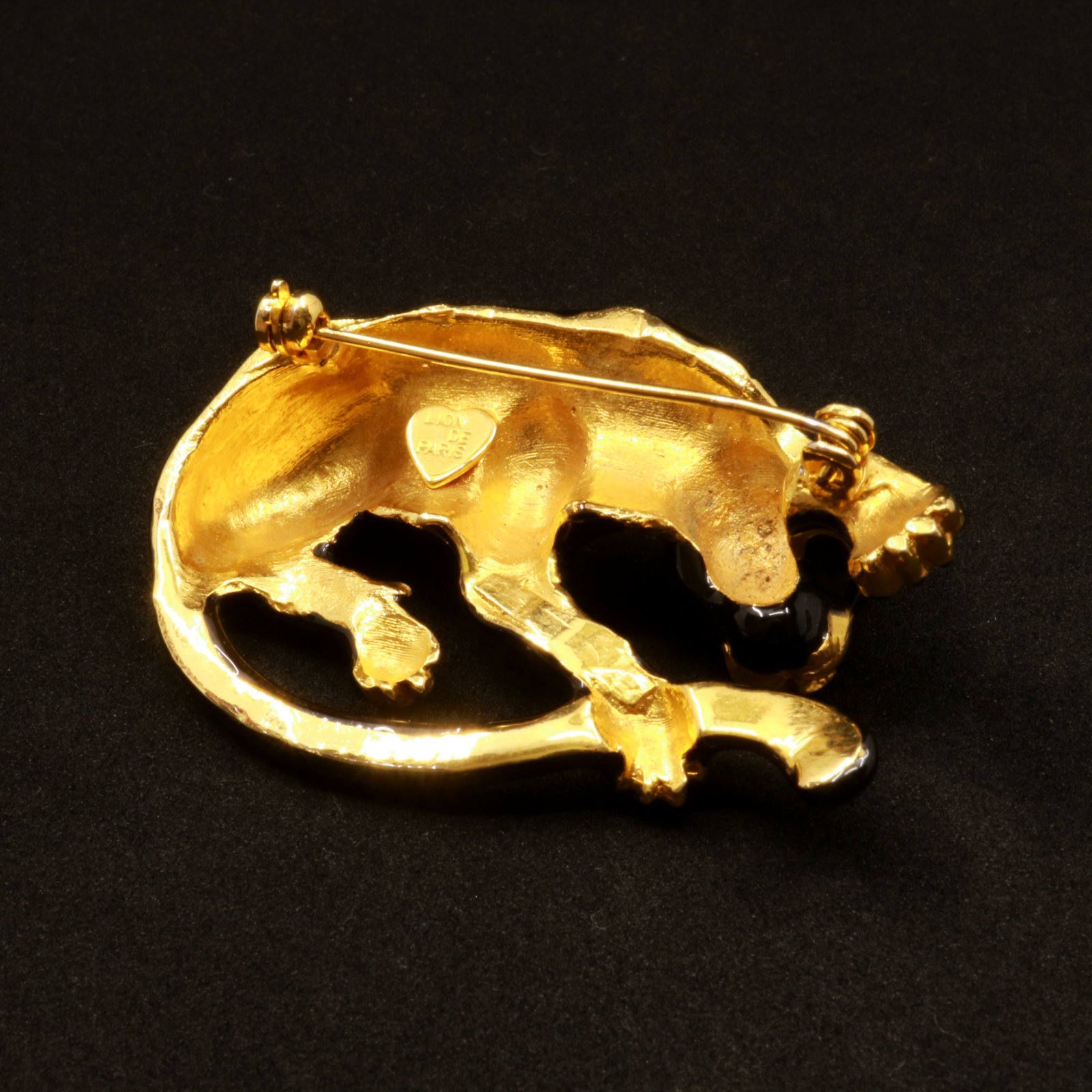 「80s クロヒョウ」ブローチ フランス LION DE PARIS