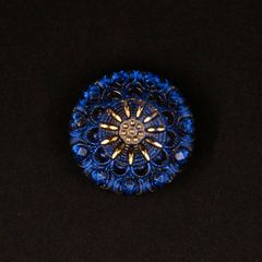 「ブルークリスタル」チェコヴィンテージガラスボタン