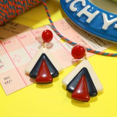 「3カラートライアングル」 ピアス 40'sスタイル