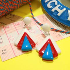 「3カラートライアングル」 ピアス 40'sスタイル
