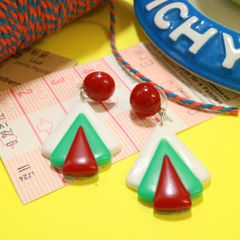 「3カラートライアングル」 ピアス 40'sスタイル