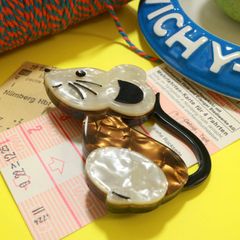 「ネズミ」 ブローチ 40'sスタイル
