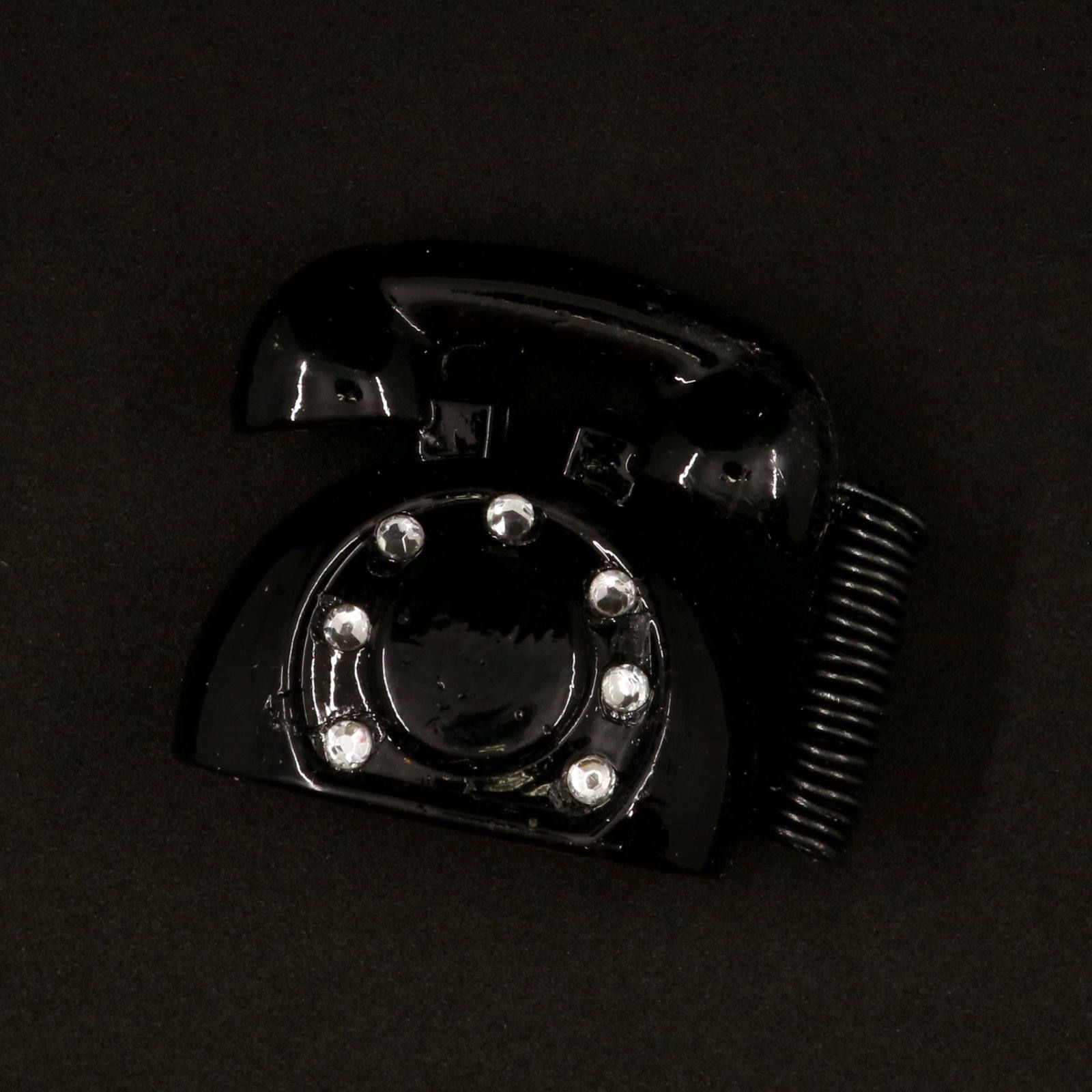 「ラインストーン付きレトロ電話」 ブローチ 40'sスタイル