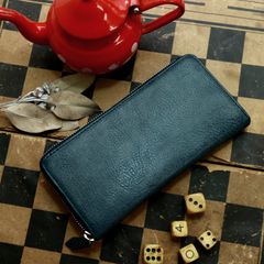 「LATTE」着脱ラウンド長財布/ブルー