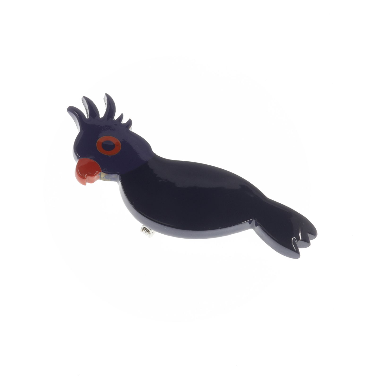 「インコオレンジ&ブルー」ブローチ