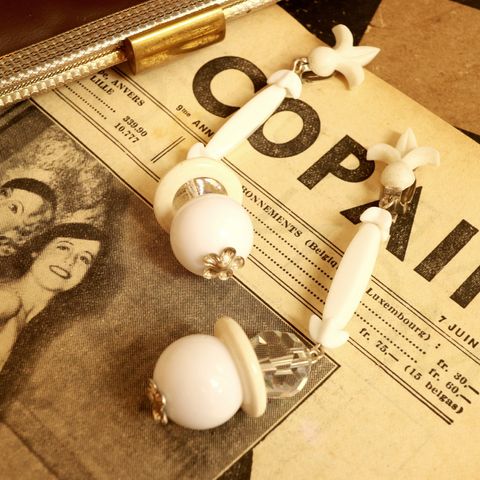 「リリークリップホワイト」イヤリング フランス