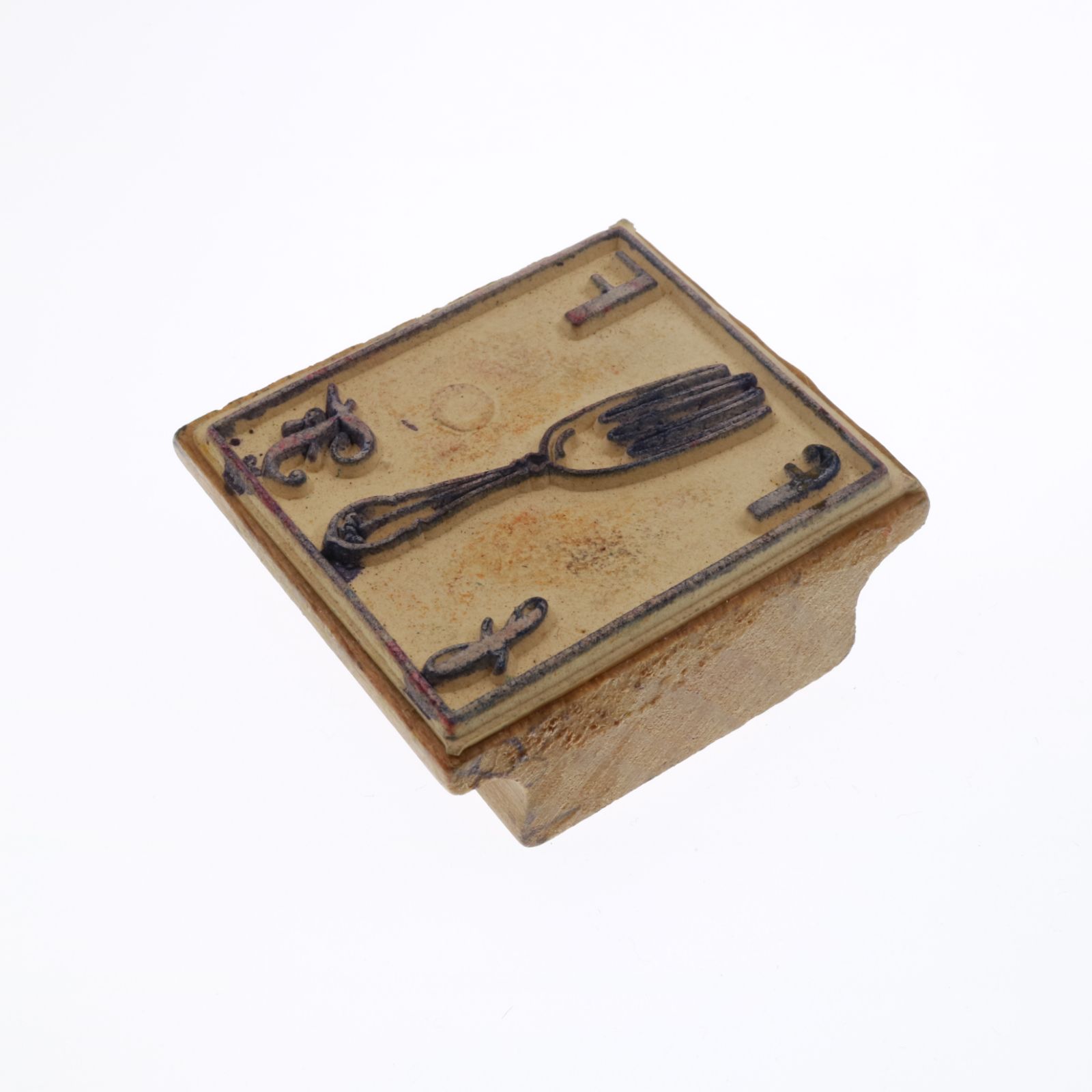 「アルファベットFフォーク」 ヴィンテージスタンプ フランス40s