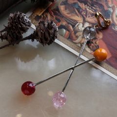 「Glass Baton Earring」イヤリング（片耳） warm