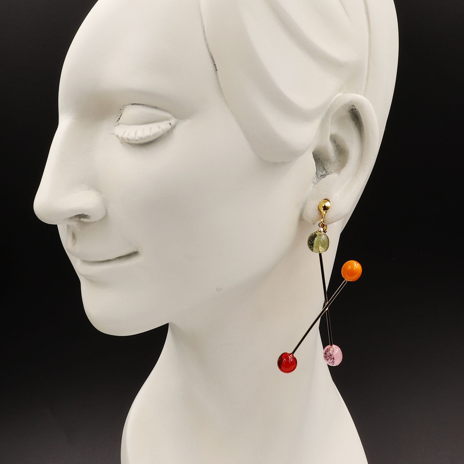 「Glass Baton Earring」イヤリング（片耳） warm