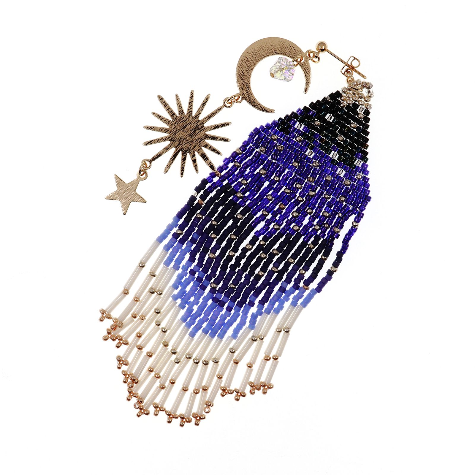 「ビーズ空」ピアス（片耳） ブルー【collection de couleurs de sachikoism】