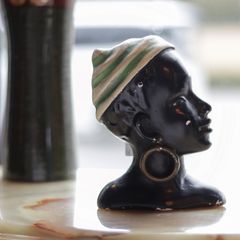 アフリカ女性のウォールデコ 石膏 1930-50s ベルギー
