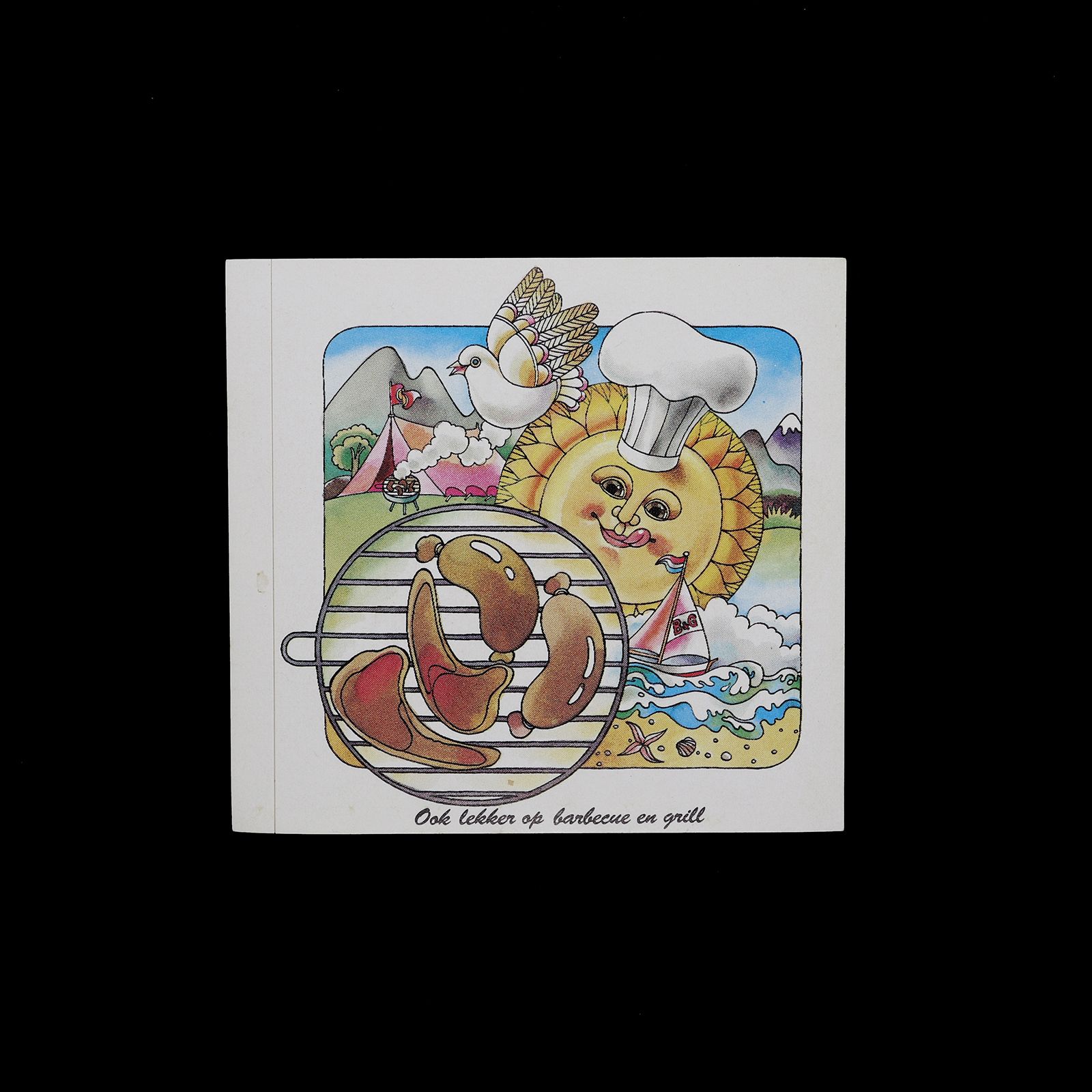「Ook lekker op barbecne en grill」ヴィンテージステッカー ヨーロッパ