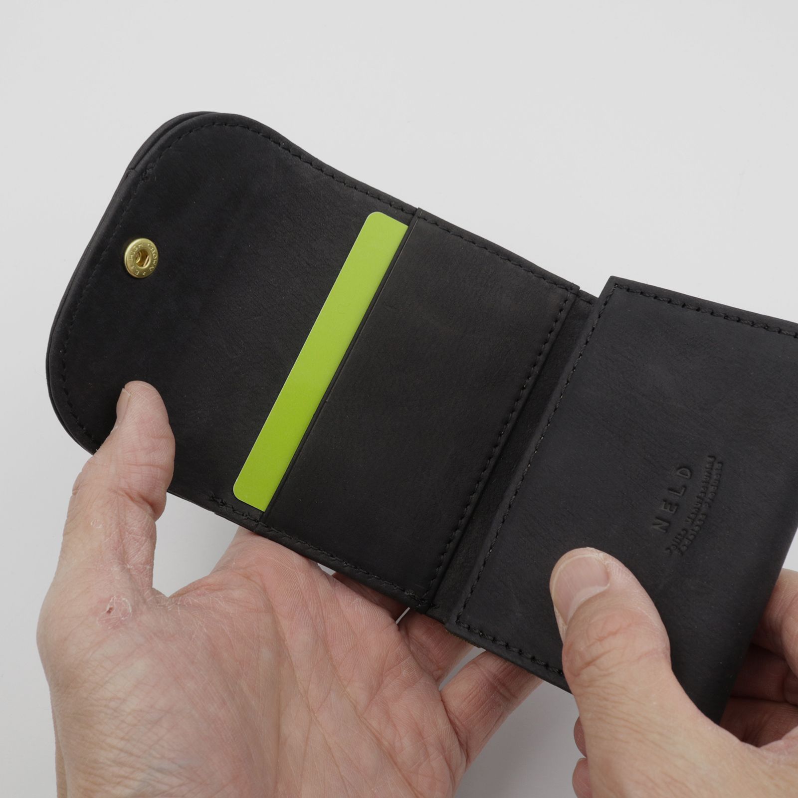 「PUFU」コンパクト財布 ブラック