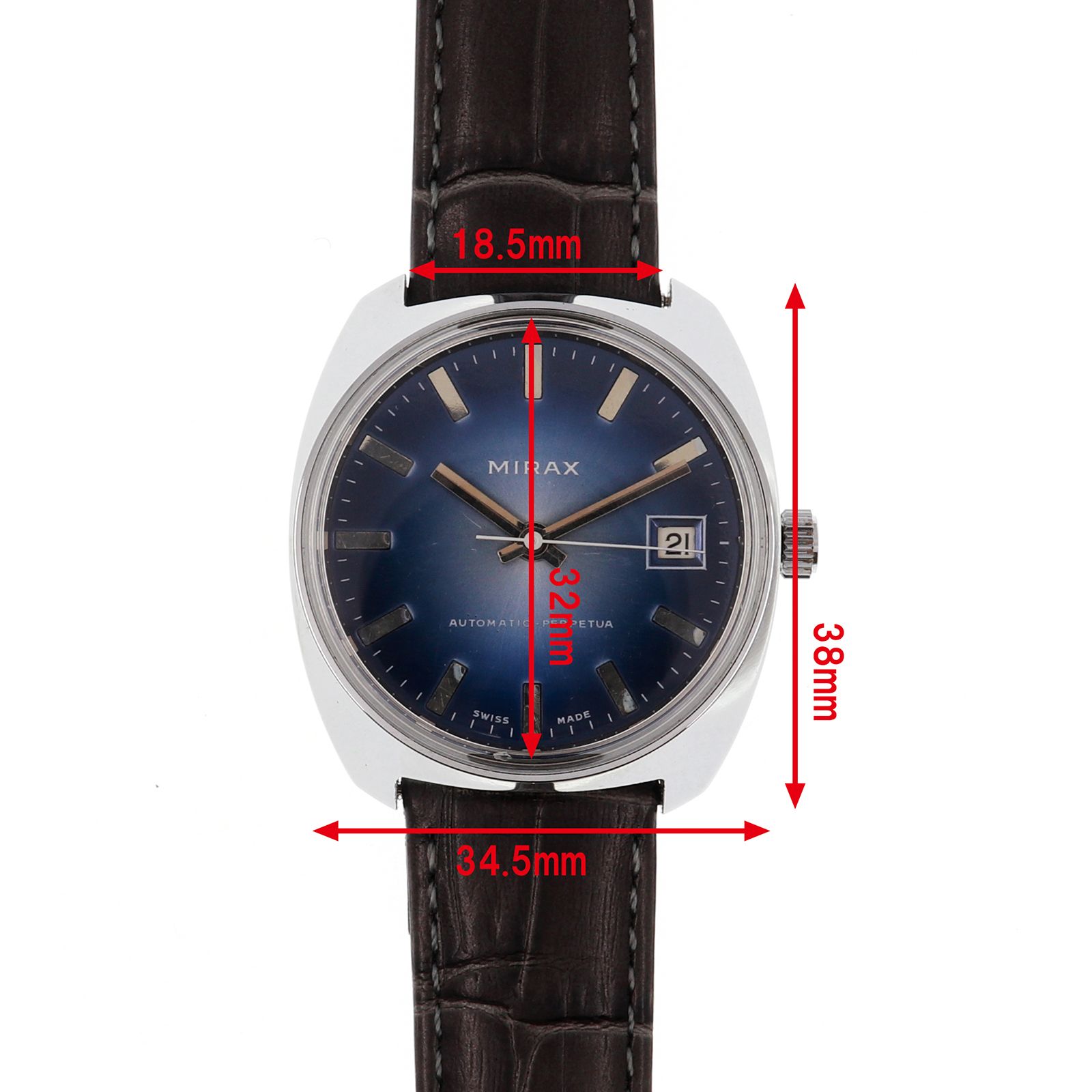 「MIRAX」automatic date watch デッドストック1950s 自動巻き スイス メンズ