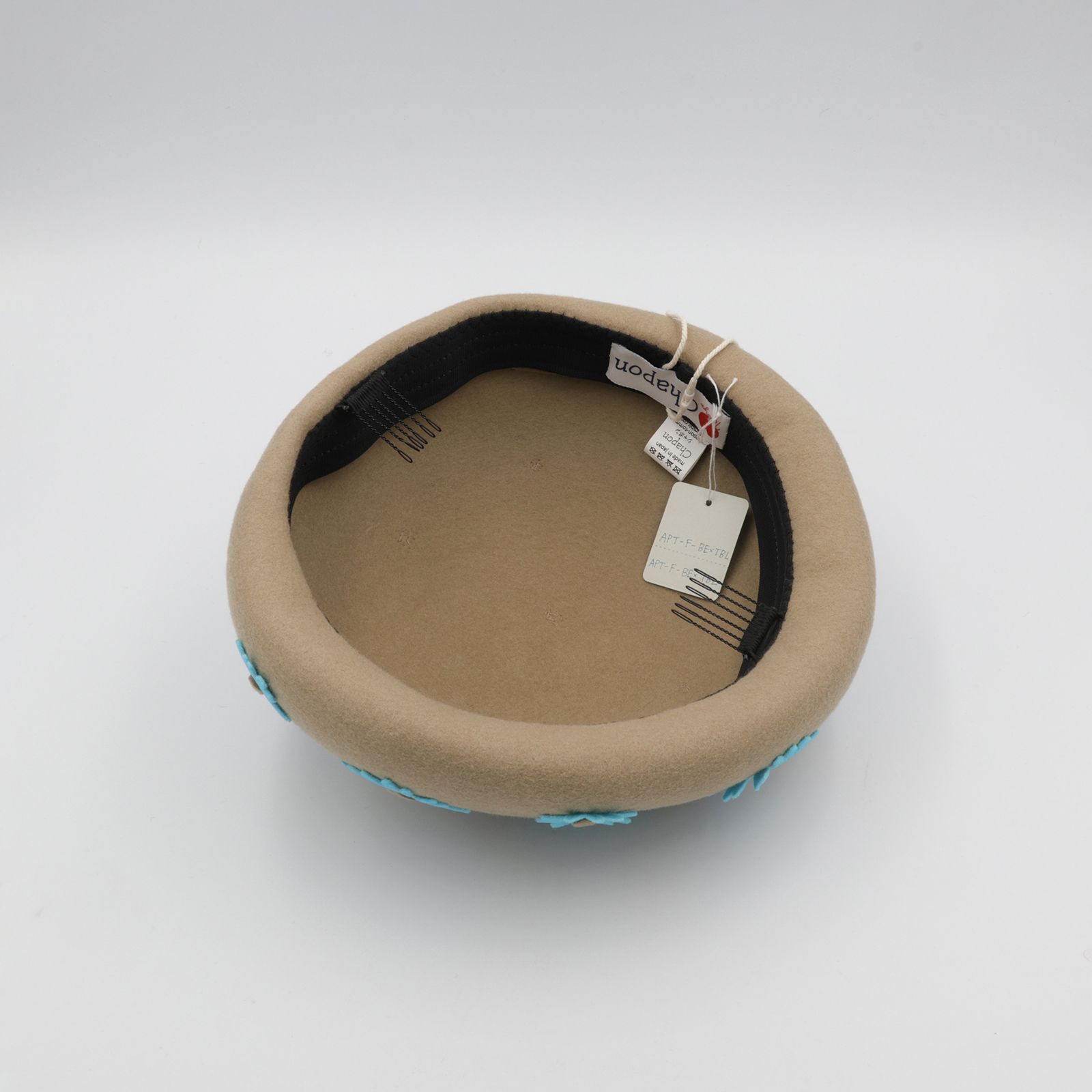 【送料無料対象外】アシンメトリープチトーク ベージュ×ターコイズブルー