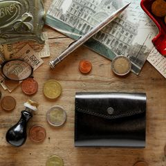 「三つ折りミニ財布PALUMO Rugato」black