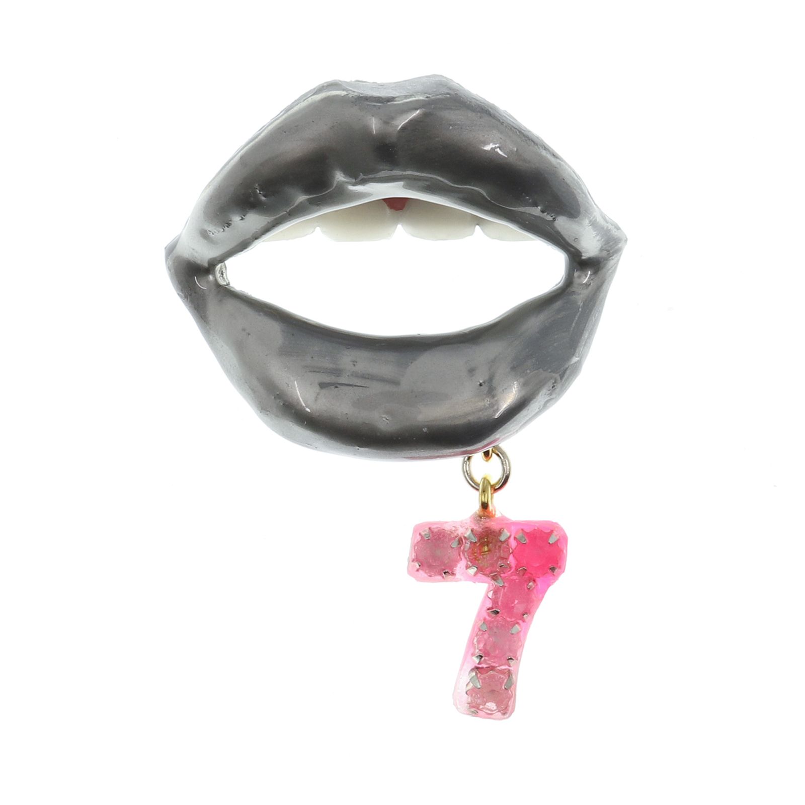 「LIP7ラインストーン」ブローチ
