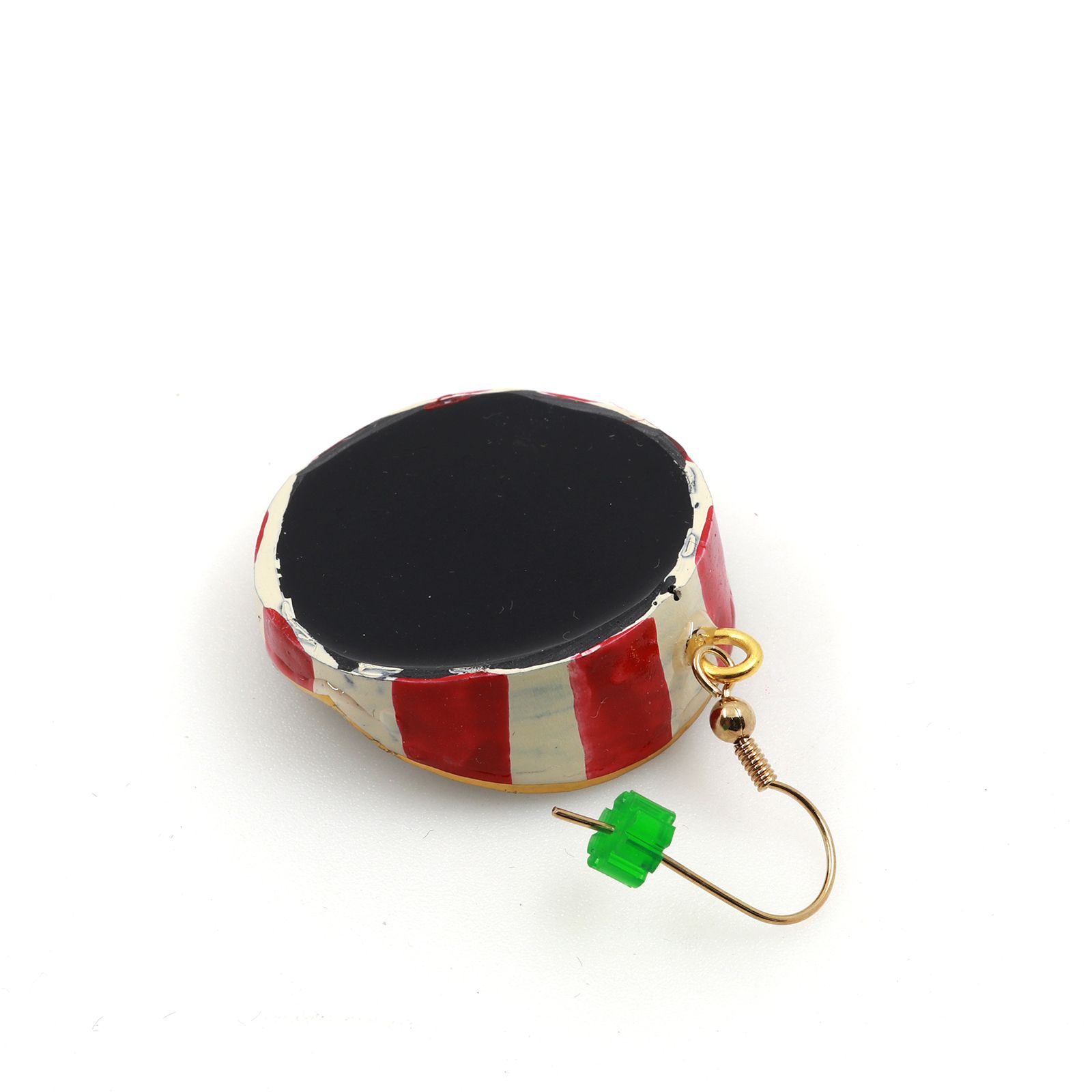 「目」ピアス（片耳） レッド×シルバーB