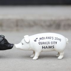 Hams Standing Pig Bank "White"