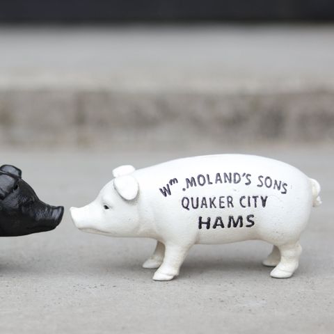 Hams Standing Pig Bank "White"