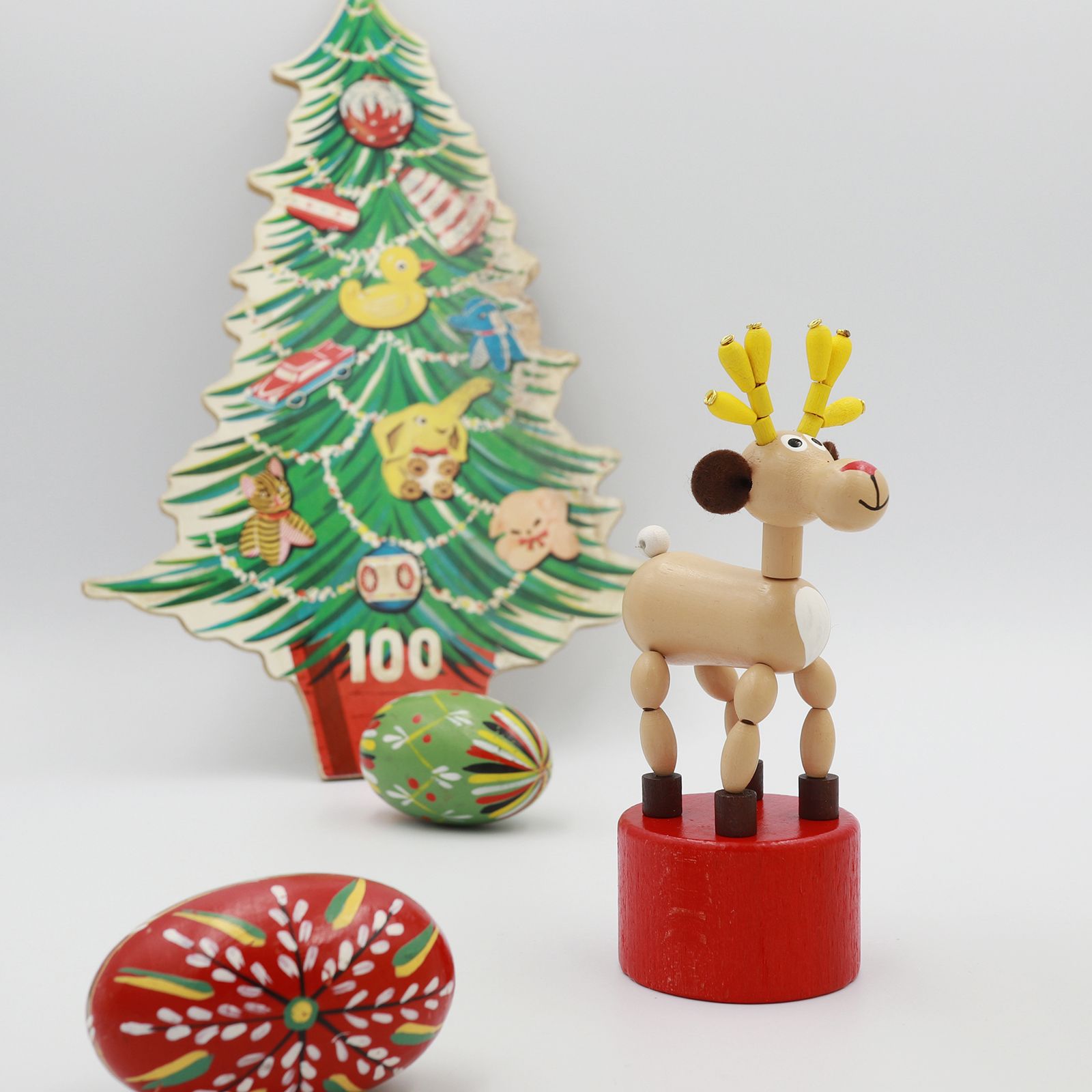 「Reindeer」DETOA Wooden Push Up Toy
