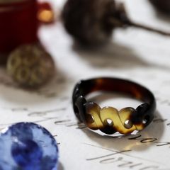 「本べっ甲編み込みデザイン」リング ヨーロッパ