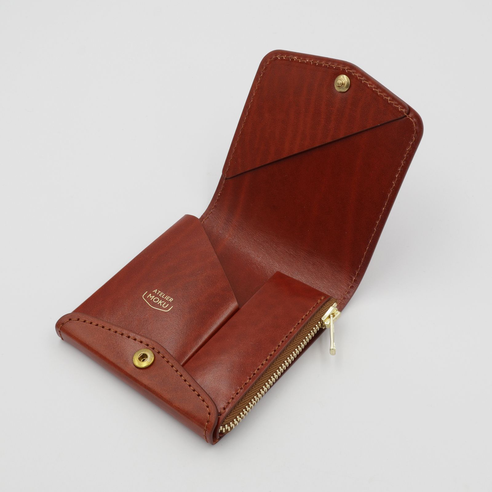 「小さく薄い財布SAKU ver.3 Plus Rugato」lightbrown