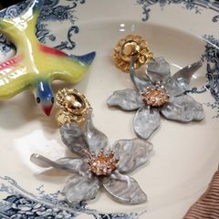 「シャイニーリリー＆サンフラワー」イヤリング