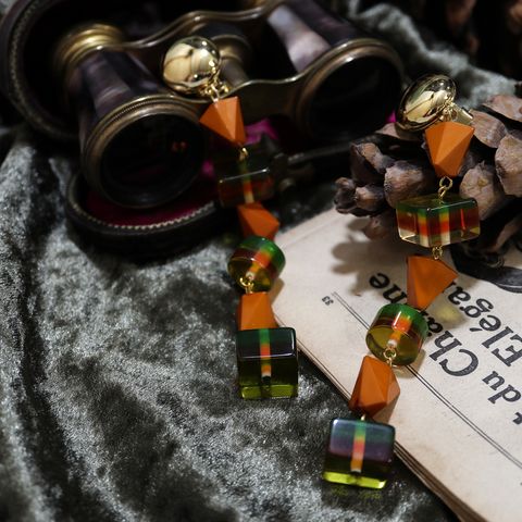 「カラフルジオメトリーゼリー」イヤリング