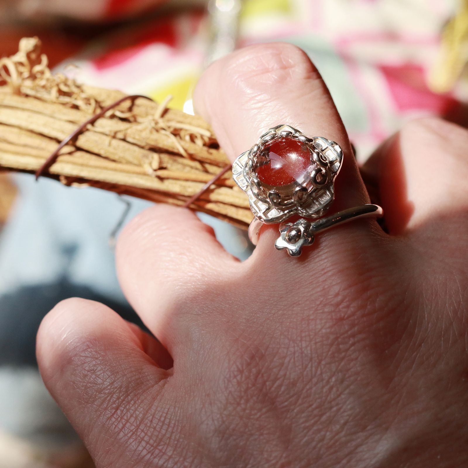 「SPIRAL FLOWER RING AMETRIN」リング