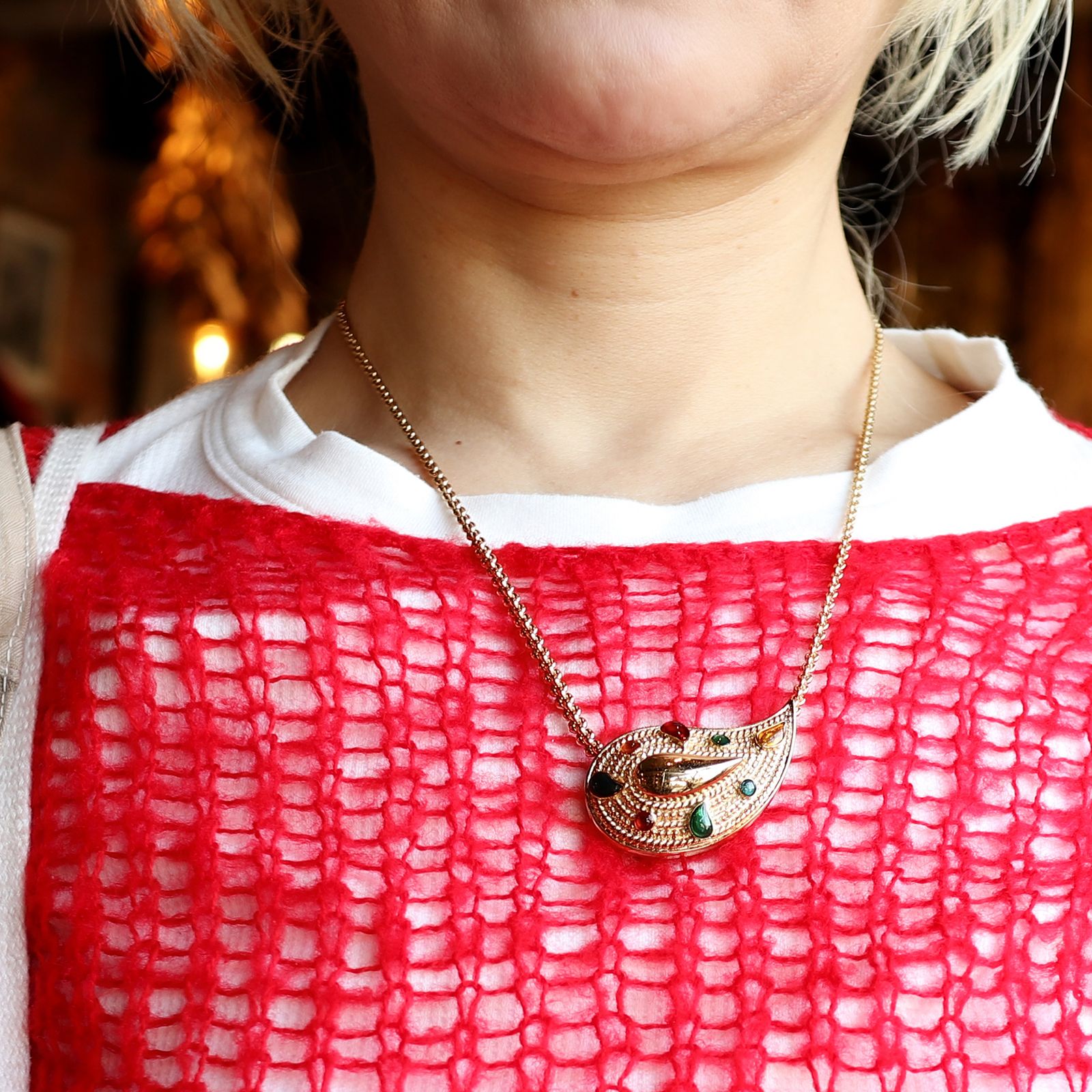 「ジェムペイズリードロップ」ネックレス ヨーロッパ AVON