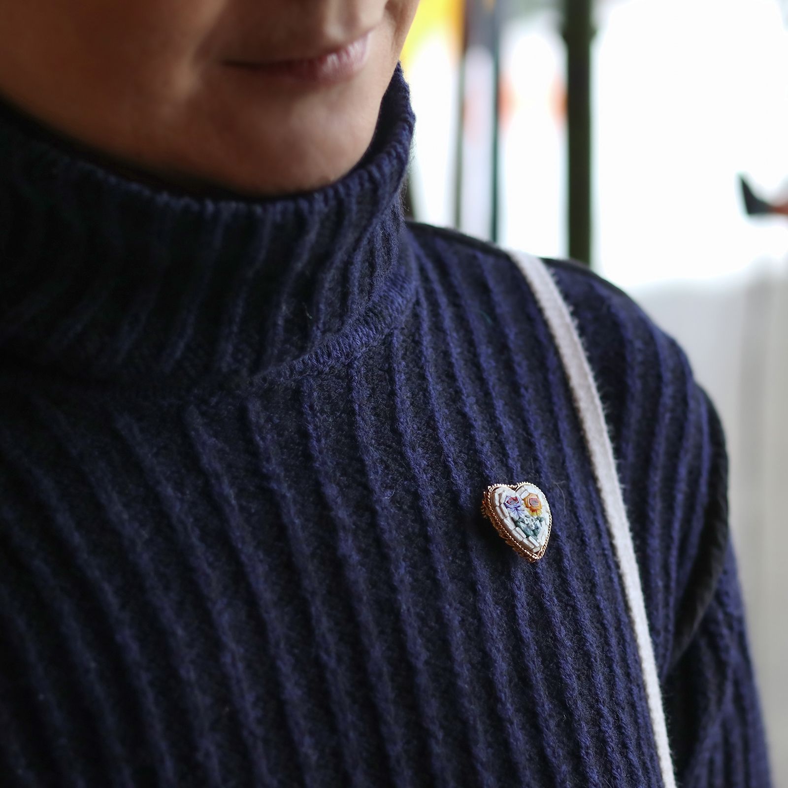 「モザイクハート」ブローチ イタリア