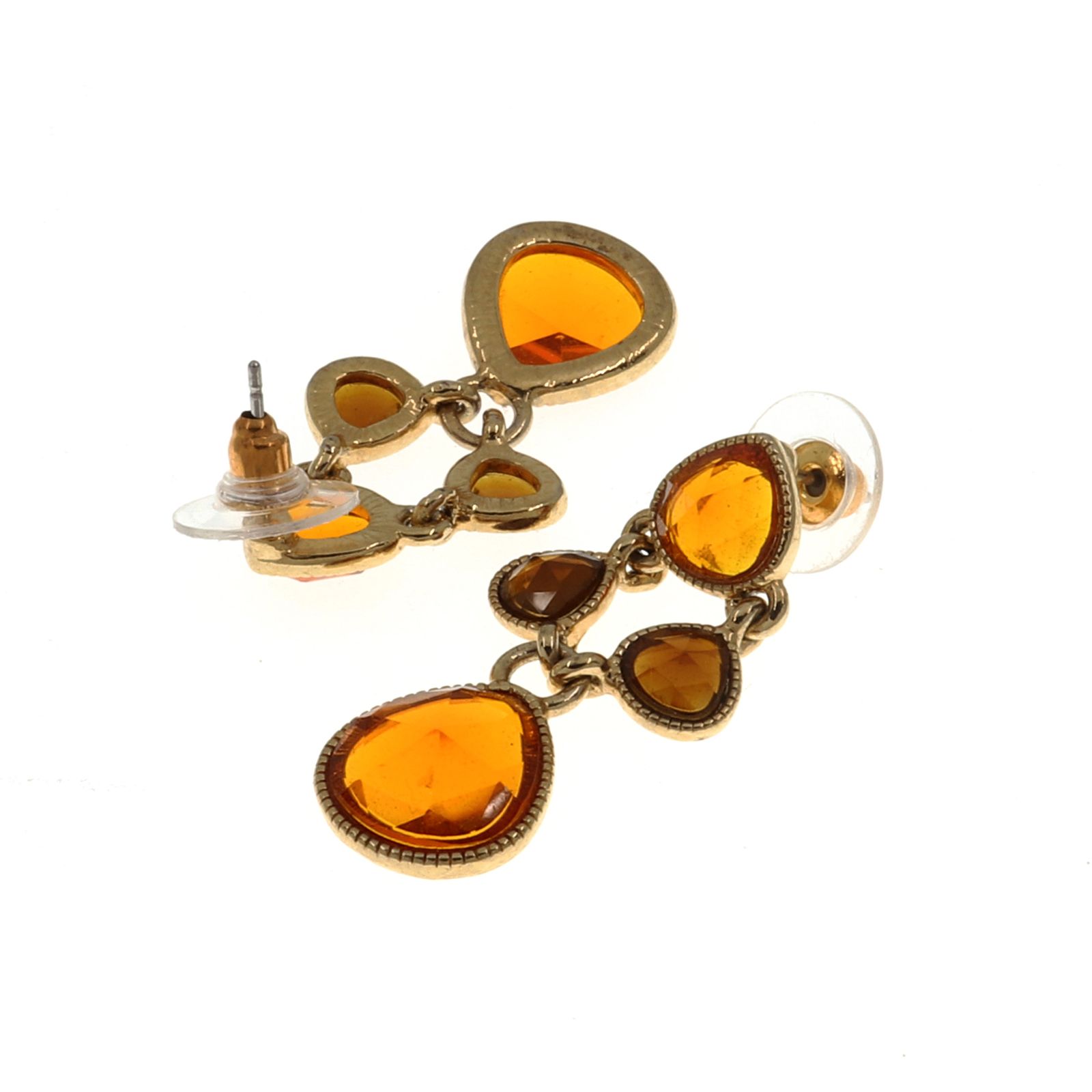 「アンバーアクリルカボション」ピアス ヨーロッパ