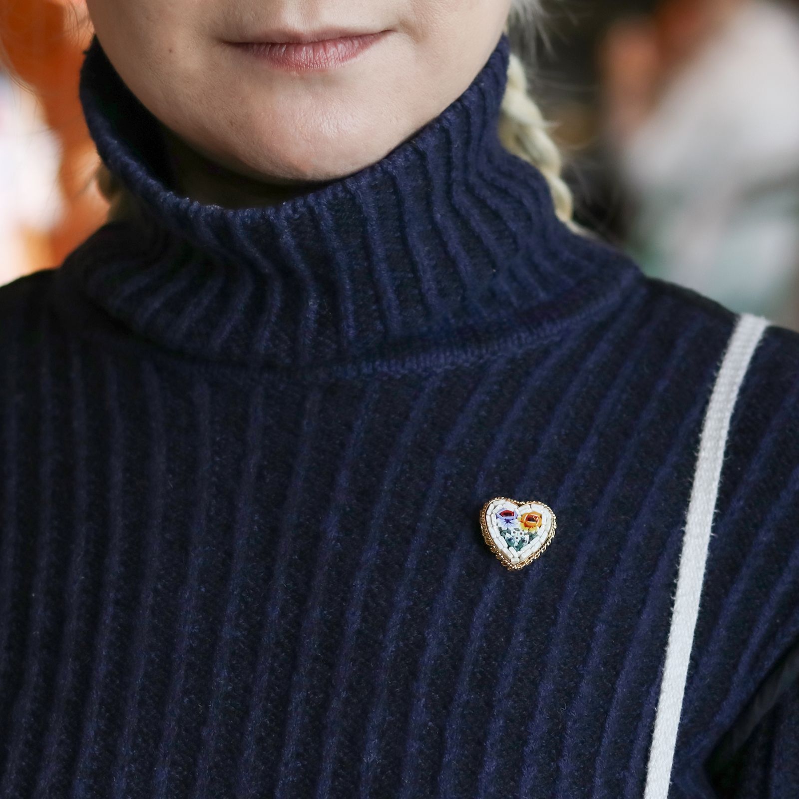 「モザイクハート」ブローチ イタリア