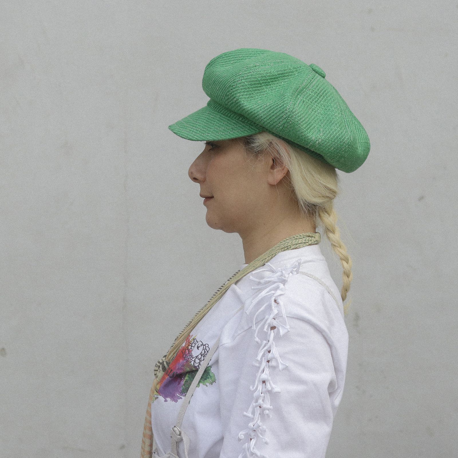 【送料無料対象外】8枚はぎのキャスケット グリーン