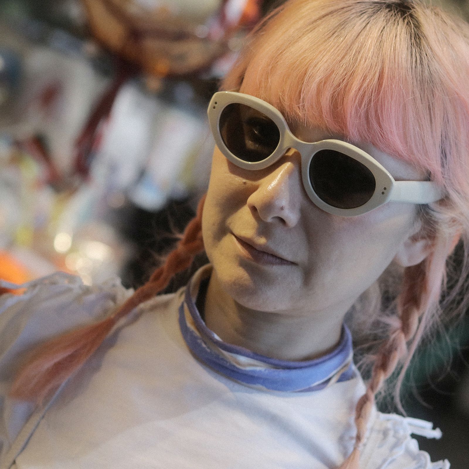 「Vanessa」Sunglasses Ivory × Gray Lens