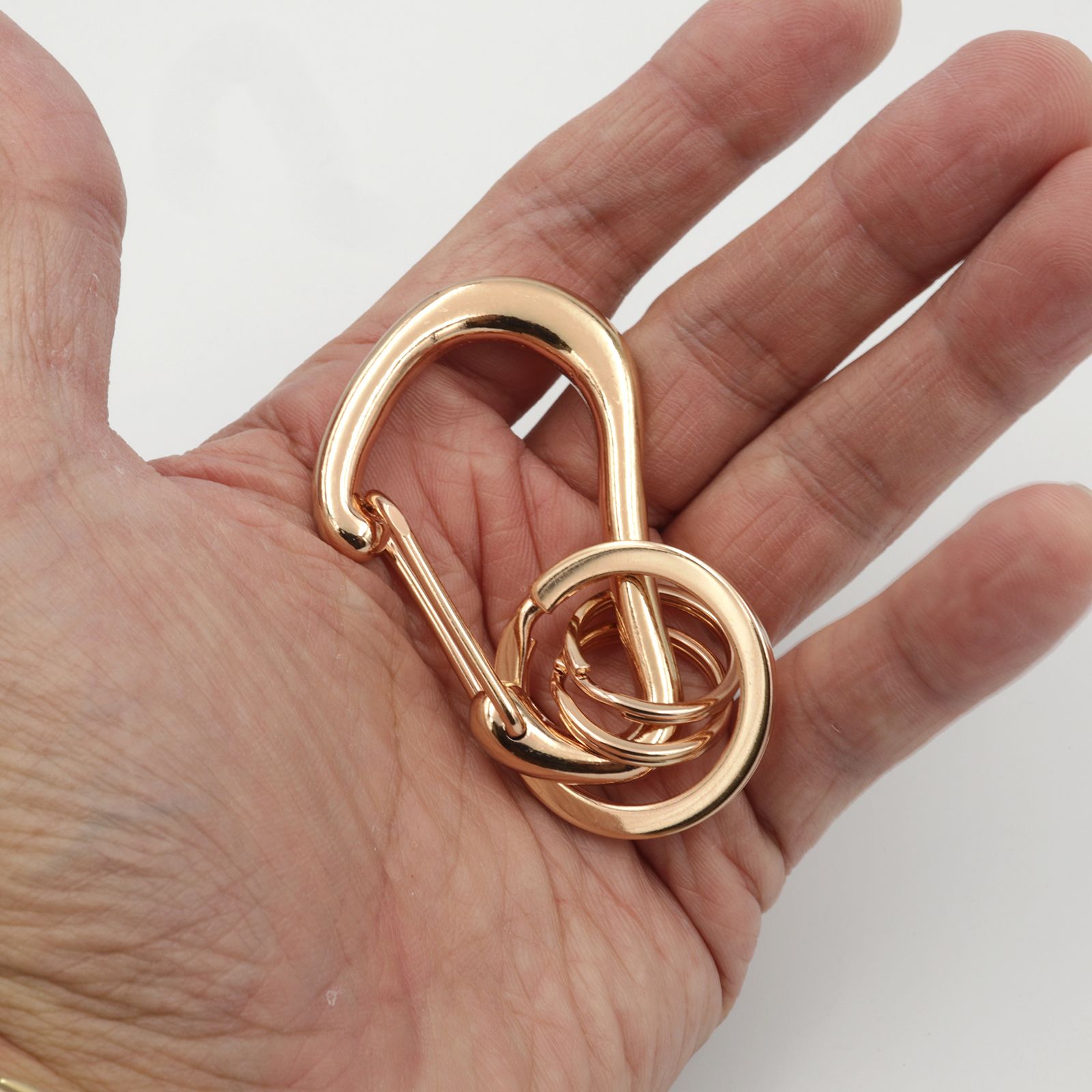 「BRASS KARABINER KEYRING」キーリング ピンクゴールド