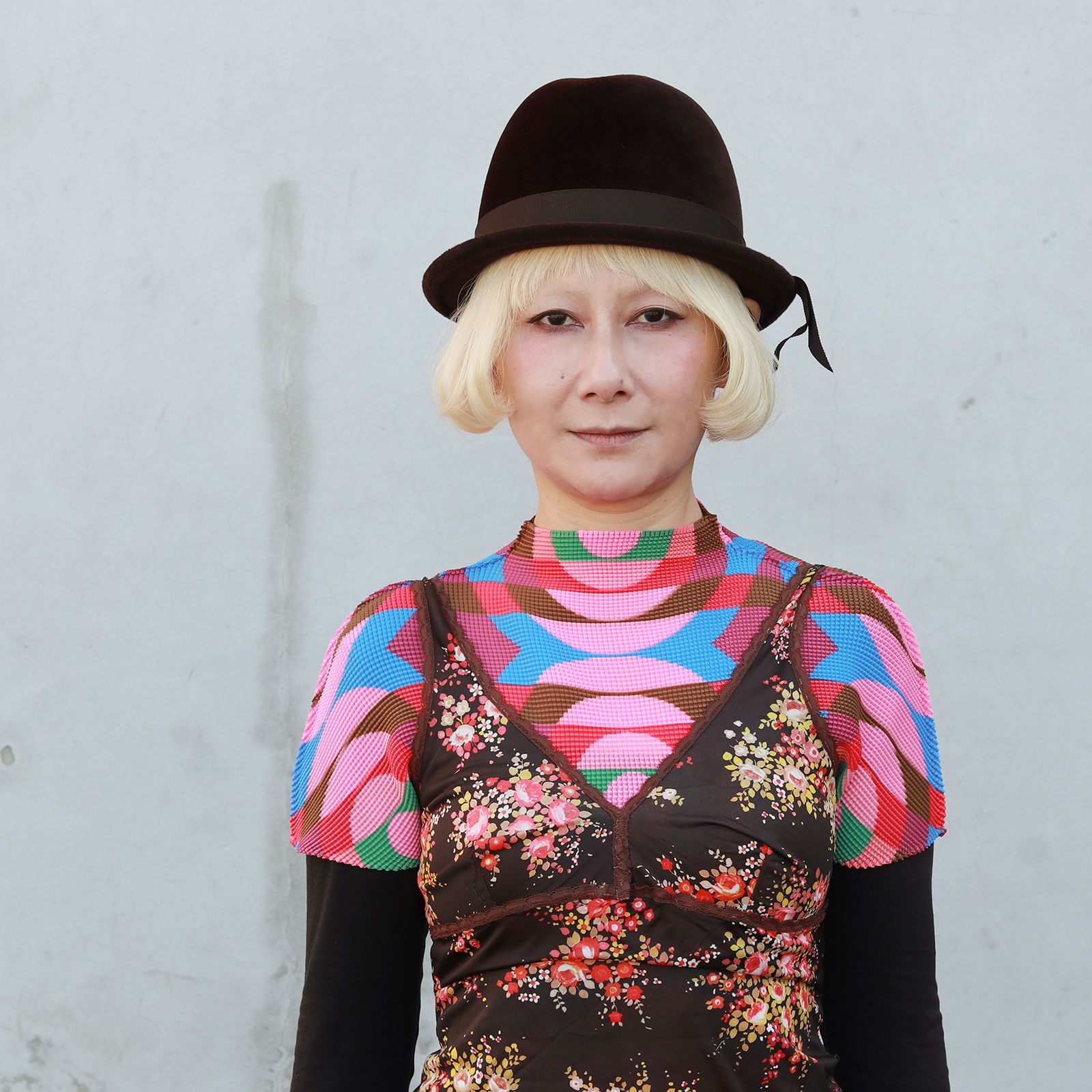 【送料無料対象外】サイドリボンハット ブラウン ベロア