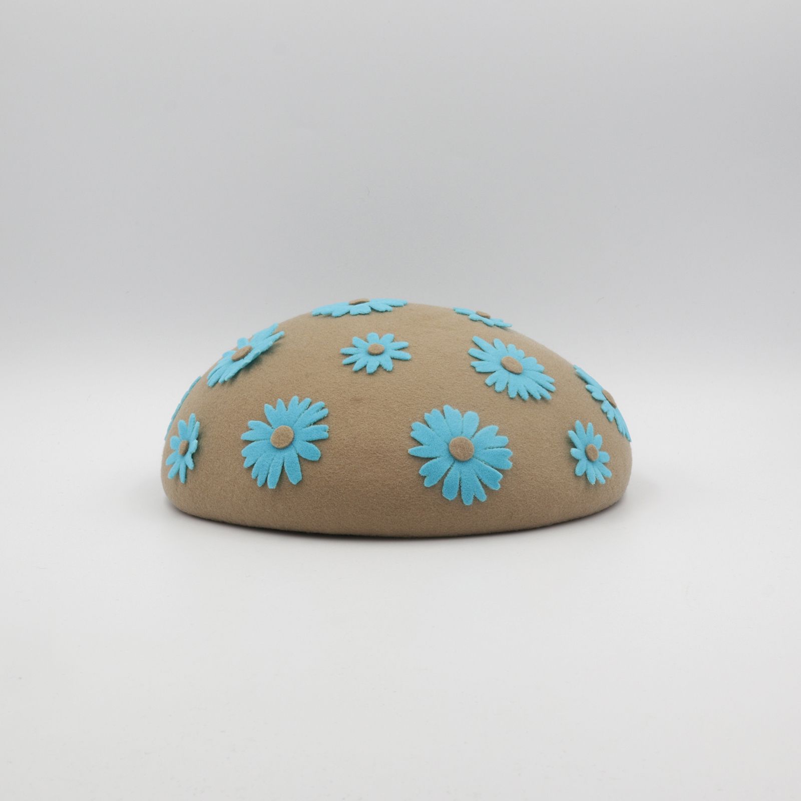 【送料無料対象外】アシンメトリープチトーク ベージュ×ターコイズブルー