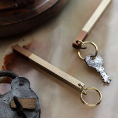「HOTEL KEY HOLDER 」キーリング ナチュラル×ヴィンテージ1/4