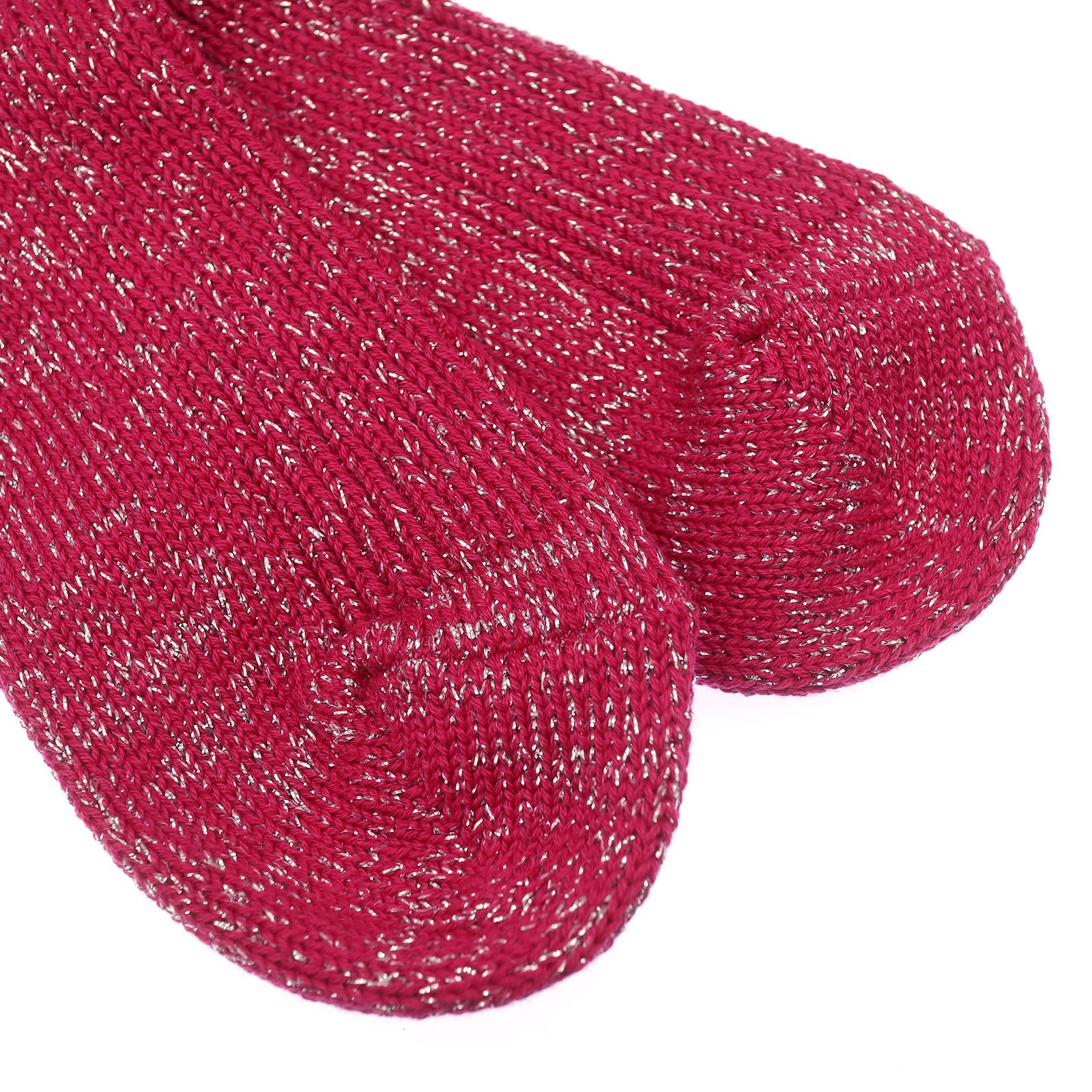 Heavyweight Glitter Ribbed Socks ピンク×シルバー 靴下