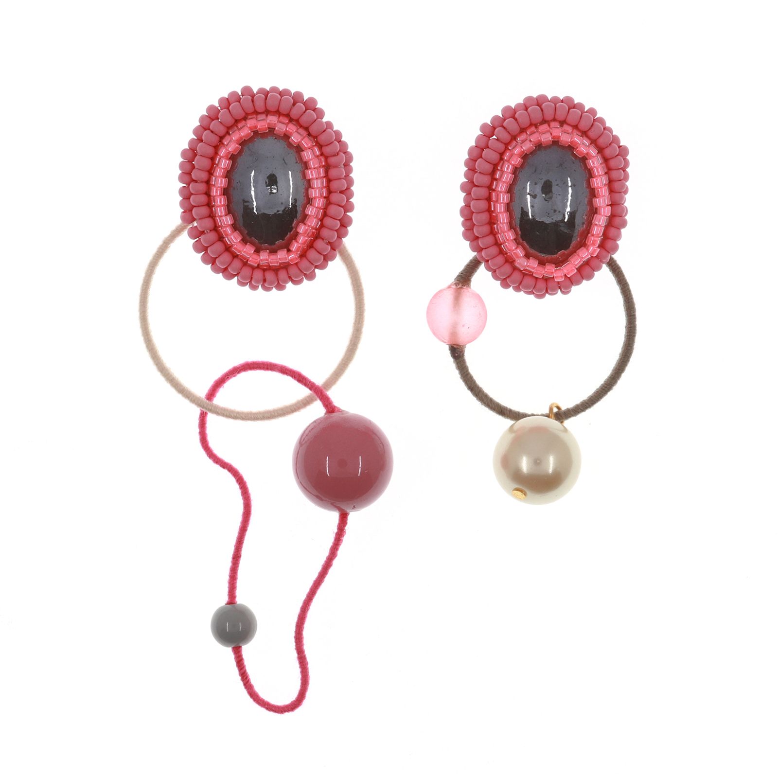 「Oval」ピアス ピンク【collection de couleurs de sachikoism】