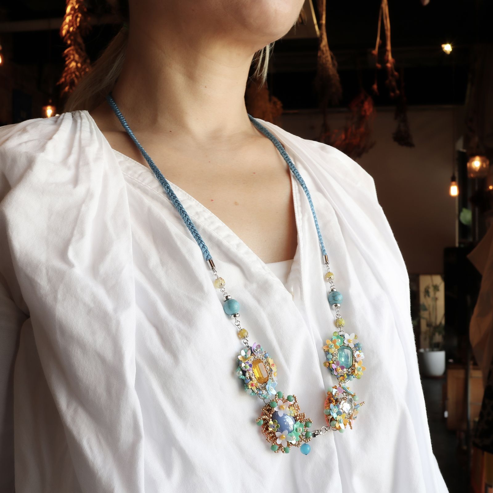 「tresor BIJOUX FLEUR」グラスチェーン/ネックレス