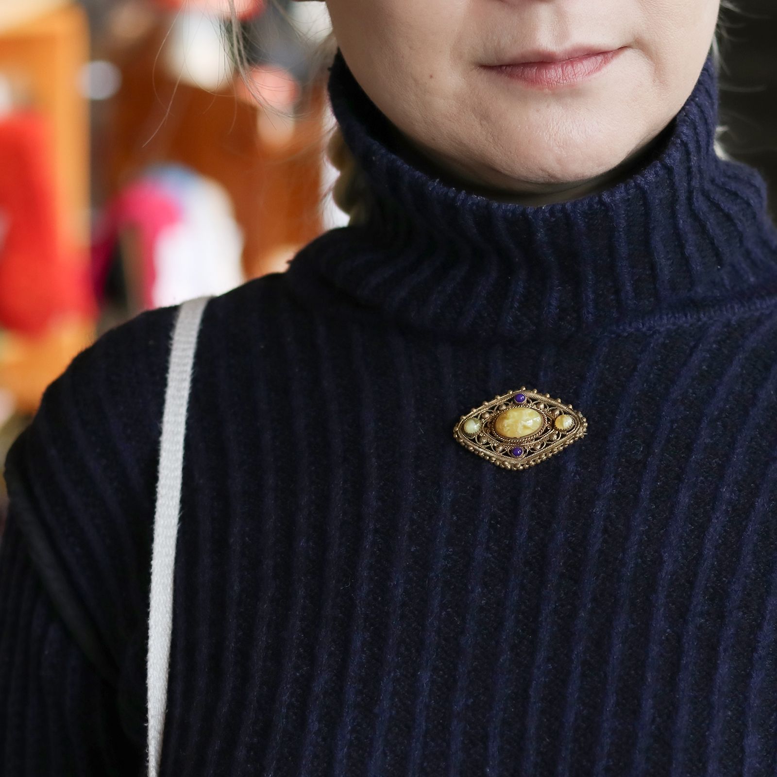 「フィリグリーダイヤ」ブローチ ヨーロッパ