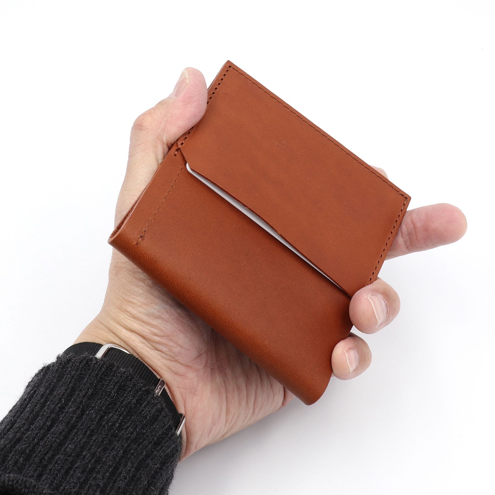 「piastra」2つ折りスリム財布 LI.レッド（パパヴェロ）