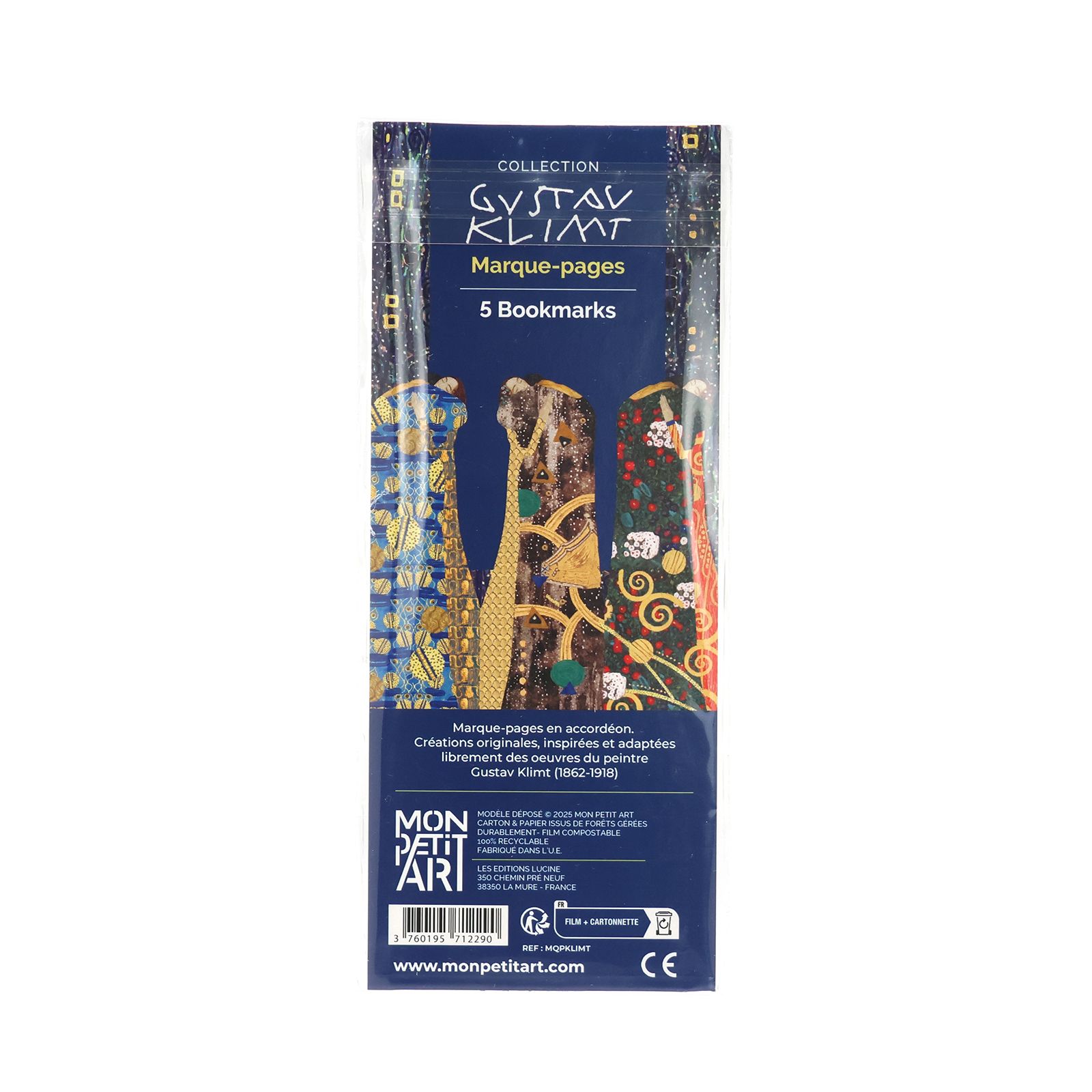 「5 BOOKMARKS "Klimt-Le Baiser"」ブックマーク MON PETIT ART フランス