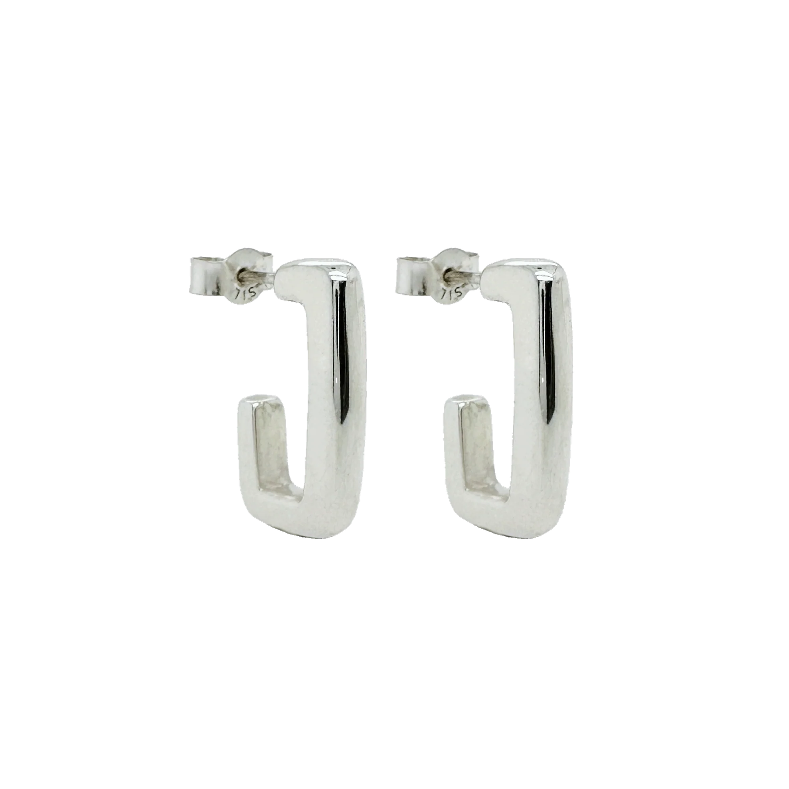 「Small Square Hoop Earring(silver)」ピアス