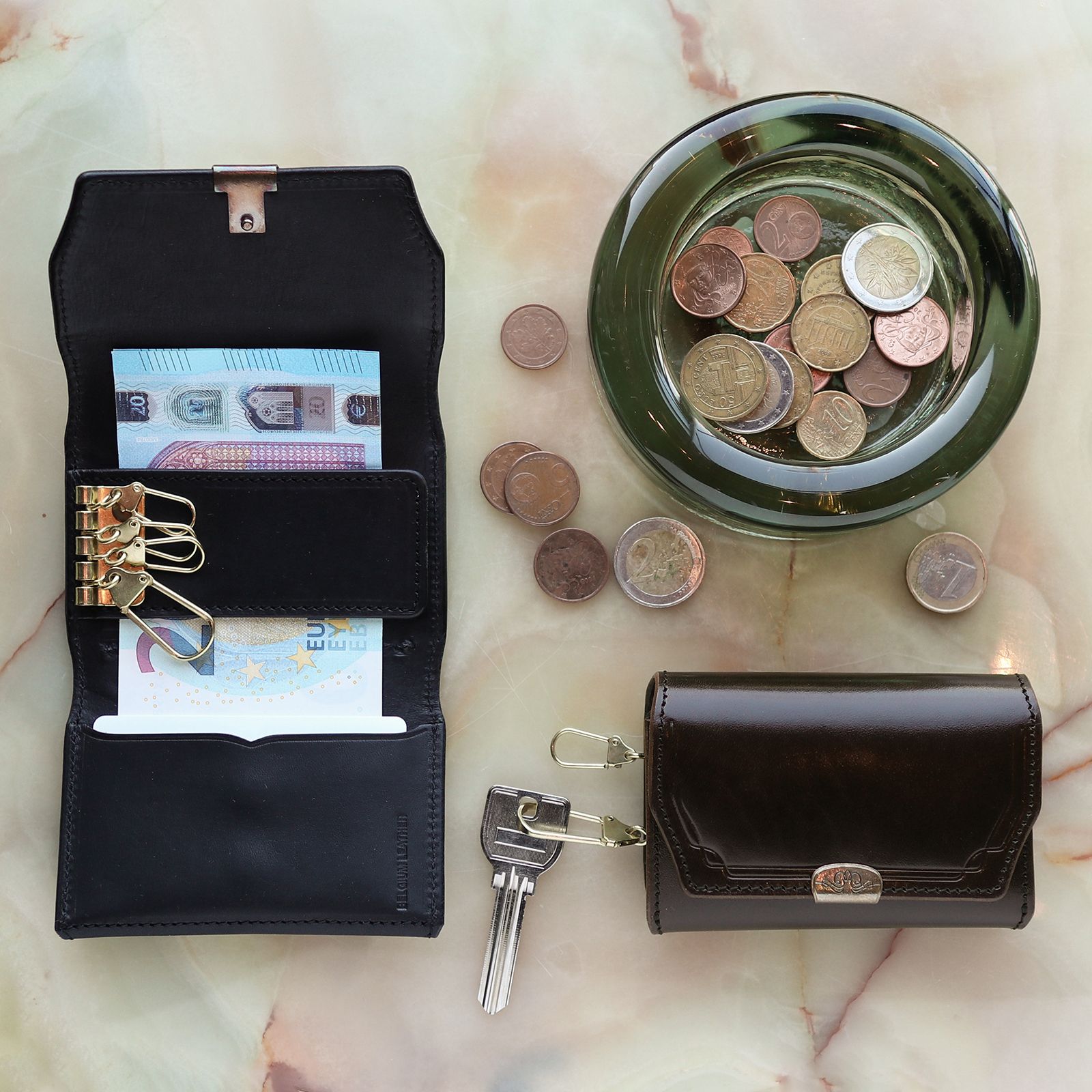 Dual UKサドル　キー&コインケース　池之端銀革店　CHOCO 池之端銀革店 - 【Dual】コイン＆キーケース サドルプルアップ チョコ