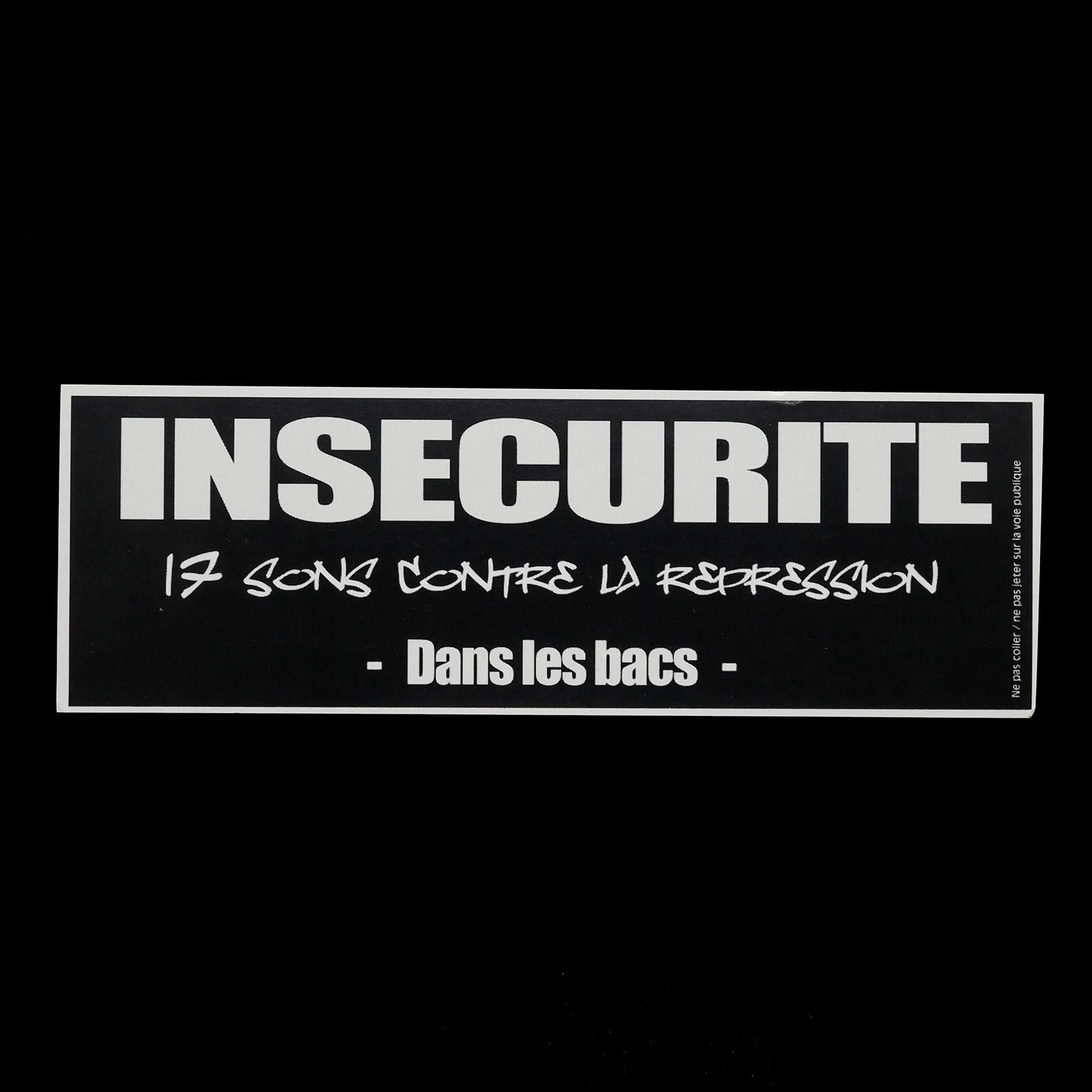 「INSECURITE」ヴィンテージステッカー ヨーロッパ
